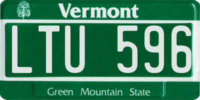 VT license plate LTU596