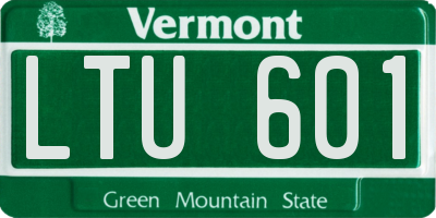 VT license plate LTU601
