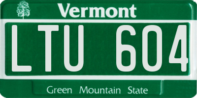 VT license plate LTU604