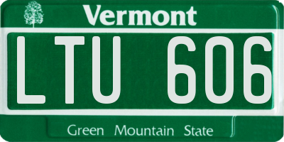VT license plate LTU606