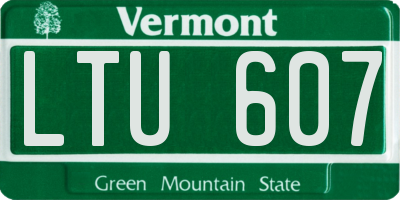 VT license plate LTU607