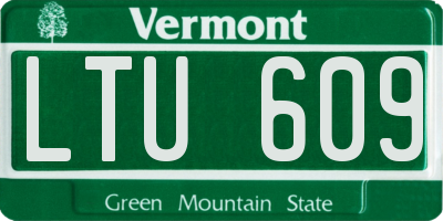 VT license plate LTU609