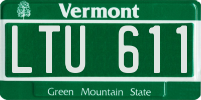 VT license plate LTU611