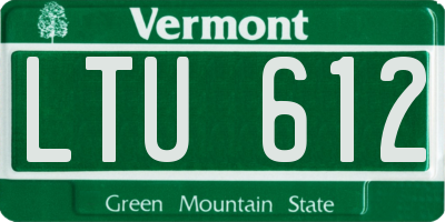 VT license plate LTU612
