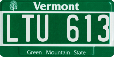 VT license plate LTU613