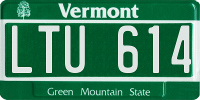 VT license plate LTU614
