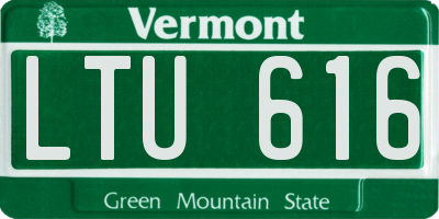 VT license plate LTU616