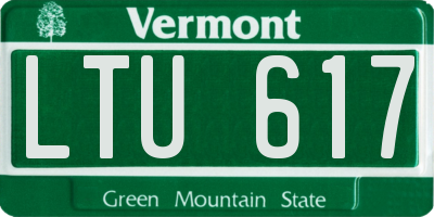 VT license plate LTU617