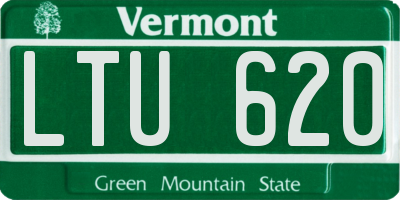 VT license plate LTU620
