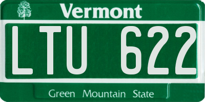 VT license plate LTU622