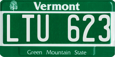 VT license plate LTU623