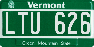 VT license plate LTU626
