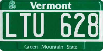 VT license plate LTU628