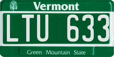 VT license plate LTU633