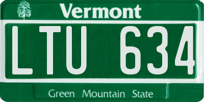 VT license plate LTU634