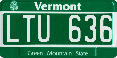 VT license plate LTU636