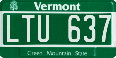 VT license plate LTU637