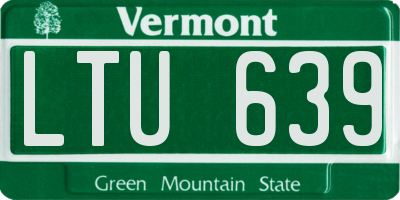 VT license plate LTU639