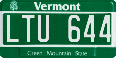 VT license plate LTU644