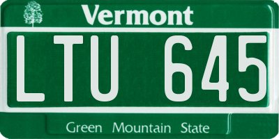 VT license plate LTU645