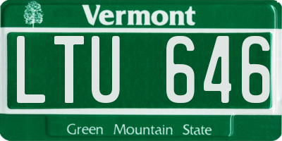 VT license plate LTU646