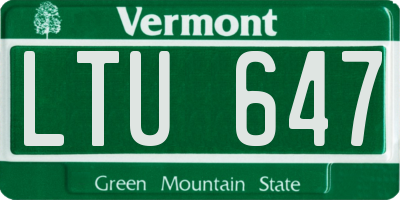 VT license plate LTU647