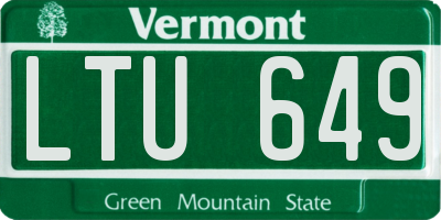 VT license plate LTU649