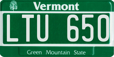 VT license plate LTU650