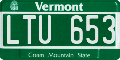 VT license plate LTU653