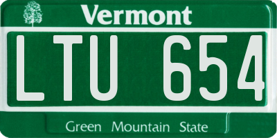 VT license plate LTU654