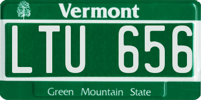 VT license plate LTU656
