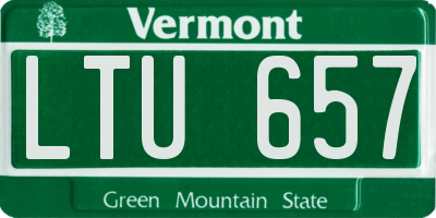 VT license plate LTU657