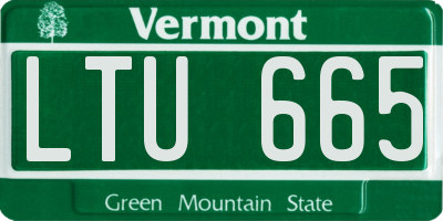 VT license plate LTU665