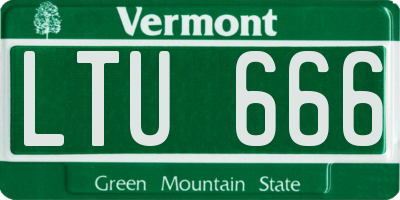 VT license plate LTU666