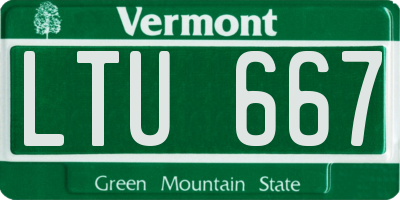 VT license plate LTU667