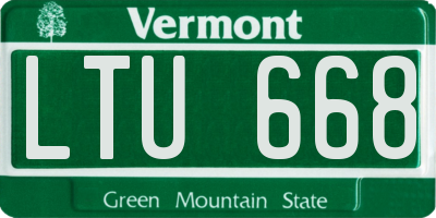VT license plate LTU668