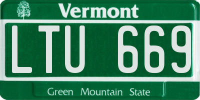 VT license plate LTU669