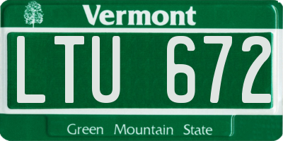 VT license plate LTU672
