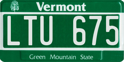 VT license plate LTU675