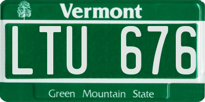 VT license plate LTU676