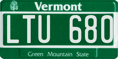 VT license plate LTU680