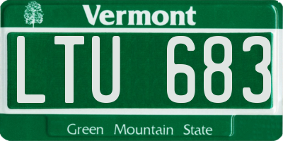 VT license plate LTU683
