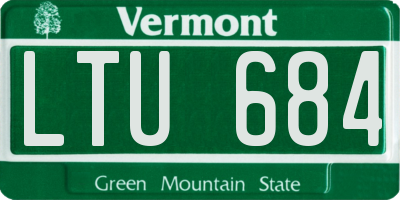 VT license plate LTU684