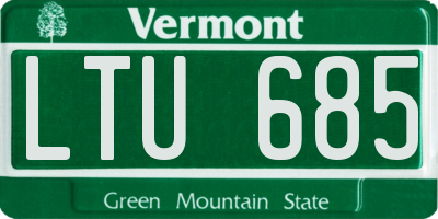 VT license plate LTU685