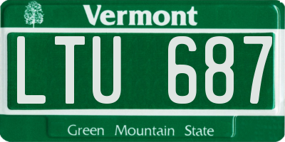 VT license plate LTU687