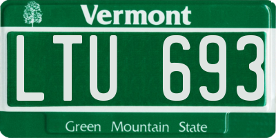 VT license plate LTU693