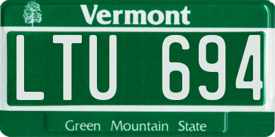 VT license plate LTU694