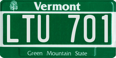 VT license plate LTU701