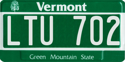 VT license plate LTU702