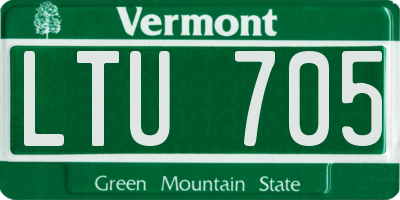 VT license plate LTU705